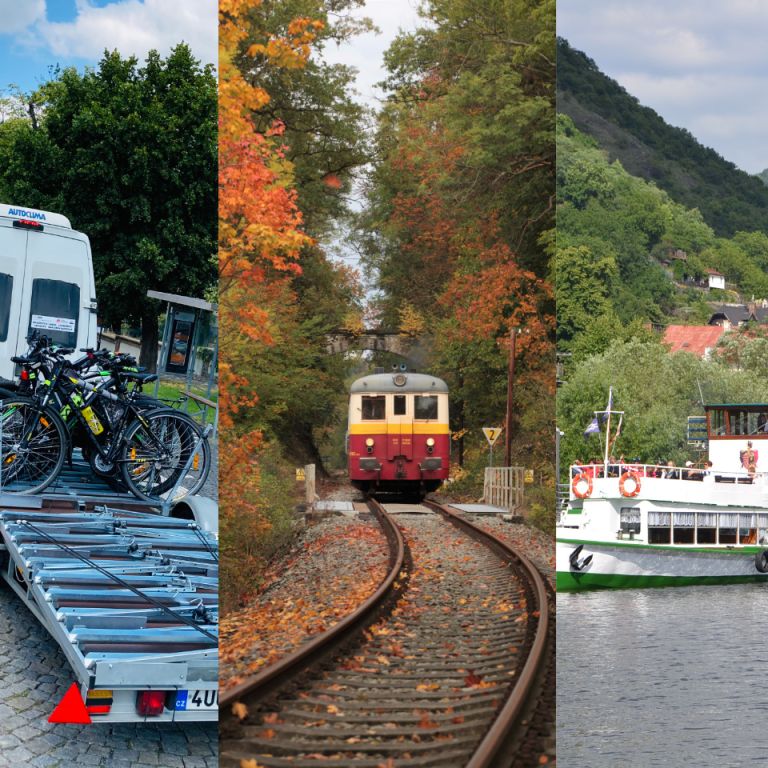 I v letošní turistické sezóně jsou v provozu lodní linka, historický motoráček a cyklobus